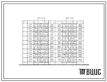 Типовой проект 127-026с/1 Девятиэтажная блок-секция торцевая крупнопанельная левая на 36 квартир (двухкомнатных 2Б-9, трехкомнатных 3Б-9, четырехкомнатных 4Б-9, пятикомнатных 5А-9). Для строительства в 4Б климатическом подрайоне грузинской ССР сейсмичност