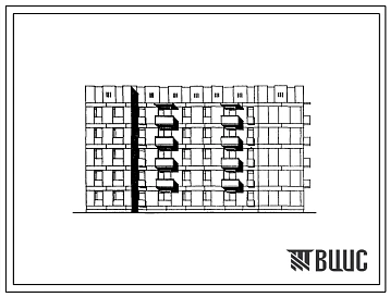 Типовой проект 174-020с.85 Блок-секция 5-этажная 2-секционная 35-квартирная торцовая левая 1А.1А.1Б.2Б-1А.2А.3Б