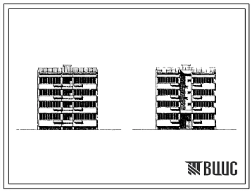 Типовой проект 114-77-32СП/1 Односекционный дом-блок на 16 квартир (двухкомнатных 2А-12, 2Б-4).