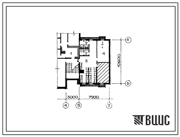 Типовой проект П-3-40(141-35-11(1)) Хозяйственно-бытовые помещения, (для строительства в сельской местности Лит.ССР), (убежище на 40 человек, размеры убежища 10,6м на 10,2м, режимы вентиляции 1,2,3).