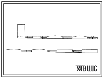 Фасады Типовой проект 802-9-76.87 Соединительный коридор сектора репродукции свиноводческого комплекса. Размеры здания - 3x96 м. Расчетная температура: -20, -30, -40°С. Стены - панельные легкобетонные. Покрытие - железобетонные плиты по железобетонным балкам