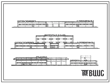 Типовой проект 272-014-29.88 Крытый рынок из зданий – блоков торговой площадью 1500 м?. Здание одно -, трехэтажные. Каркас по серии 1.020-1/83. Стены из легкобетонных панелей по серии 1.030.1-1.