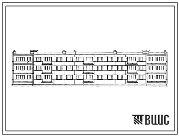 Типовой проект 111-25-4 Трехэтажный 27-квартирный жилой дом трехсекционный (секции 1.2.3 - 2.2.2 - 1.2.3)