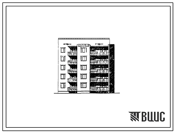 Типовой проект 144-08с Блок-секция пятиэтажная 15-квартирная торцевая правая (однокомнатных 1Б — 5, двухкомнатных 2Б — 5, трехкомнатных 3Б — 5).