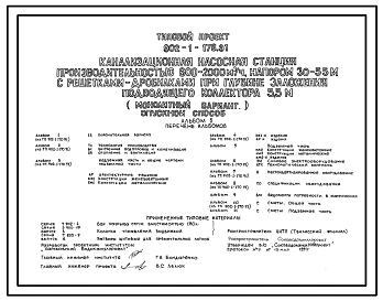 Типовой проект 902-1-176.91 Канализационная насосная станция производительностью 600–2000 м3/ч, напором 30–55 м с решетками-дробилками при глубине заложения подводящего коллектора 5,5 м (сборно-монолитный вариант, опускной способ)