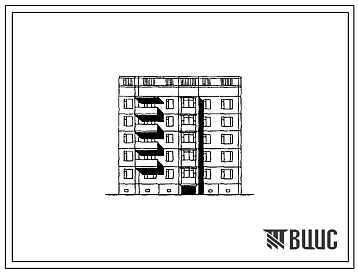 Типовой проект 125-021/1.2 Пятиэтажная блок-секция торцевая правая на 20 квартир. Для строительства в гг.Братске и Усть-Илимске