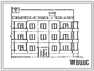 Типовой проект 48-023с/1 Трехэтажная блок-секция торцевая правая на 9 квартир (однокомнатных 1Б-3, двухкомнатных 2Б-3, трехкомнатных 3Б-3). Для строительства в 3 климатическом районе Киргизской ССР сейсмичностью 8 и 9 баллов