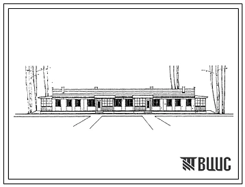 Типовой проект 1-50А-9 Одноэтажный четырехквартирный дом на 2 двухкомнатные и 2 трехкомнатные квартиры, с полным благоустройством. (Стены из арболитовых блоков)