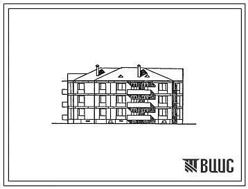 Типовой проект 81-017.13.88 Трехэтажная блок-секция угловая левая на 15 квартир. Для Калининграда и Калининградской области