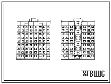 Типовой проект 90-058.85 9-этажная рядовая торцевая блок-секция на 36 квартир 1Б.2Б.3Б.4Б. Для строительства во 2В климатическом подрайоне Белорусской ССР.