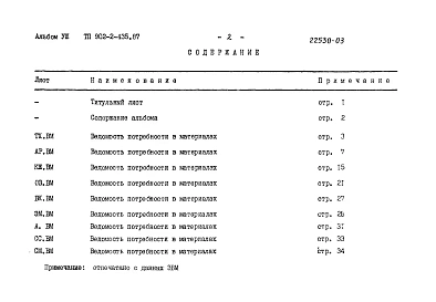 Альбом 8 Ведомости потребности в материалах  
