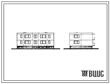 Типовой проект 141-35-8/72/1 Двухэтажный секционный дом на 4 квартиры (трехкомнатных 3Б-2, четырехкомнатных 4Б-2). Для строительства во 2Би и 2В климатических подрайонах Литовской ССР