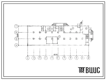 Типовой проект А-IV-1500-76(48) Бытовые и складские помещения в подвале отдельно стоящего универсального 3-этажного здания, (убежище на 1500 человек, размеры убежища 60м на 18м, режимы вентиляции 1).