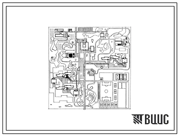 Типовой проект 244-05-7 Пионерский лагерь-база отдыха на 720/640 мест, для строительства в 1В климатическом подрайоне, 2 и 3 климатических района. Генплан