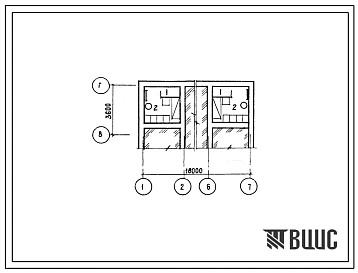 Типовой проект П-4-12(141-26-101.86) Хозяйственные помещения в подвале мансардного 2-квартирного жилого дома с 4-комнатными квартирами (блокированного), (убежище на 12 человек, размеры убежища 18м на 3,6м, режимы вентиляции 1).