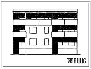 Типовой проект 104-050.85 Блок-секция рядовая с торцевыми окончаниями 3-этажная 9-квартирная. Для строительства во 2В климатическом подрайоне Латвийской ССР (восточная зона).