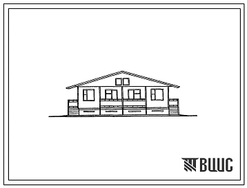 Типовой проект 420-10-1 Одноэтажный жилой дм на 2 трехкомнатные квартиры типа 3Б