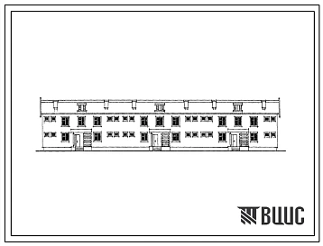 Типовой проект 116-115-58 Двухэтажный трехсекционный жилой дом на 12 квартир (двухкомнатных 2Б-6, трехкомнатных 3Б-6). Для строительства в 1В климатическом подрайоне