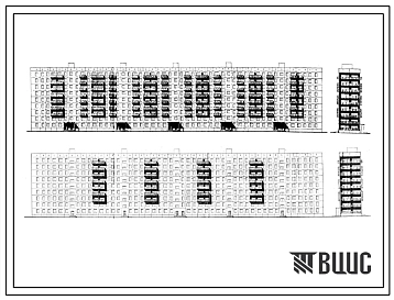 Типовой проект 1-515-35/9М 9-ти этажный 5-ти секционный 390 квартирный жилой дом гостиничного типа из изделий серии 1-515/9