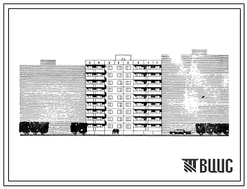 Типовой проект 95-011 Девятиэтажная крупнопанельная блок-секция рядовая правая на 36 квартир. Для строительства в Украинской ССР. Расчетная наружная температура -22С.