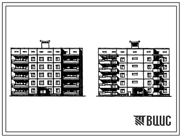 Типовой проект 168-03с Пятиэтажная торцевая правая блок-секция на 20 квартир 3А.2Б.2Б.4Б.