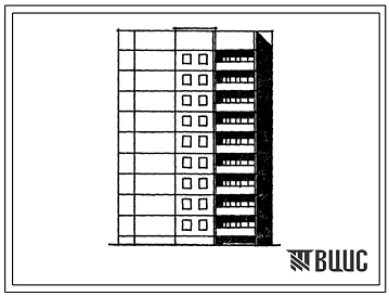 Типовой проект А1-451КП-1с/1 Девятиэтажный односекционный крупнопанельный жилой дом на 36 квартир 2Б, 3Б.