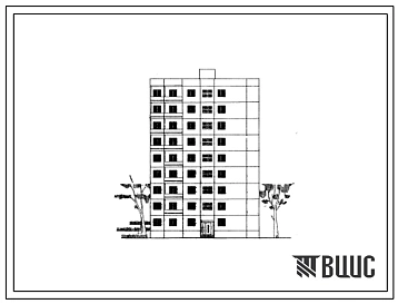 Типовой проект 1-464АС-080 Девятиэтажная торцевая блок-секция правая на 27 квартир (однокомнатных 1Б-18, пятикомнатных 5Б-9). Для строительства в 4 климатическом районе Грузинской ССР сейсмичностью 7 баллов