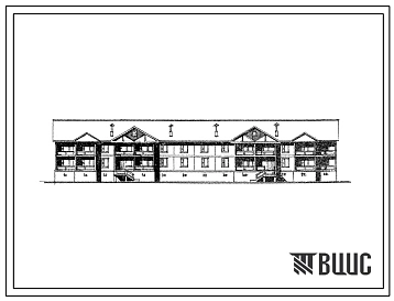 Типовой проект 111-115-86см Двухэтажный двухсекционный жилой дом на 16 квартир (однокомнатных 1Б-2, двухкомнатных 2Б-10, трехкомнатных 3Б-4). Для строительства в 1В и 1Д климатических подрайонах сейсмичностью 7 и 8 баллов с вечномерзлыми грунтами