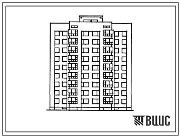 Типовой проект 1-318-0113.13.87 Блок-секция 9-этажная 36-квартирная рядовая с торцевыми окончаниями 2-2-3-3. Для строительства в Литовской ССР.