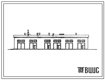 Типовой проект 503-68 Гараж на 25 автомобилей с воздушным обогревом двигателей автомобилей на открытой стоянке.