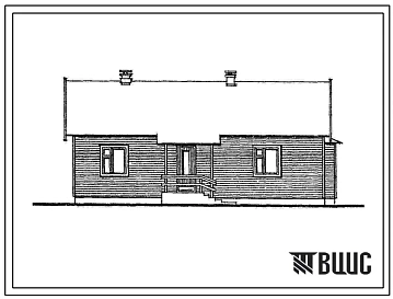 Типовой проект 186-115-121.83 Дом с трехкомнатной квартирой типа 3Б. Общая площадь 61 м2 (СТЕНЫ ИЗ БРУСА, Перекрытия деревянные. Полное инженерное благоустройство. )