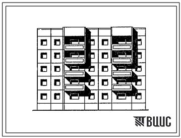 Типовой проект 97-0306.87 Блок-секция 5-этажная 20-квартирная рядовая широтная левая 1-2-3-3
