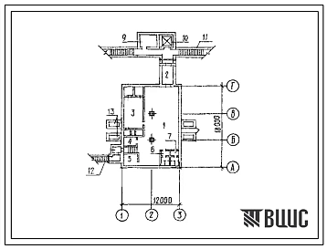 Типовой проект A-II,III,IV-300-363.86 Склад   материалов   и   оборудования   отдельно стоящий заглубленный. Стены из железобетонных панелей по серии У-01-02/80 (убежище на 300 человек, размеры убежища 18м на 12м, режимы вентиляции 1,2).