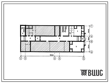 Типовой проект А-3-65(501-5-72.86) Бытовые помещения в подвале дома связи тип 1У, (убежище на 65 человек, размеры убежища 39м на 15м, режимы вентиляции 1,2).