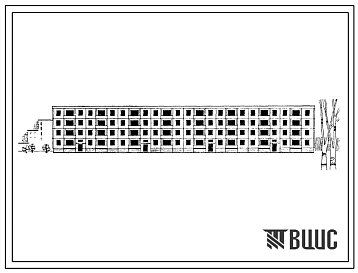 Типовой проект 1-464Усп-8/67 Четырехэтажный четырехсекционный крупнопанельный дом на 32 квартиры (четырехкомнатных  16, пятикомнатных  16).