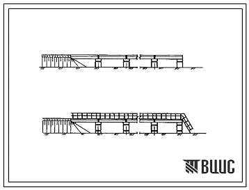 Типовой проект 401-2-32.83 Эстакады для разгрузки породы из вагонов колеи 750 мм на складах открытого хранения. Балочный тип. Высота эстакады 1,8 и 3,0 м