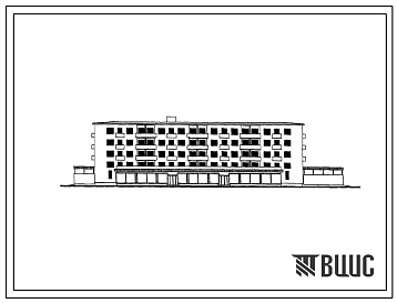 Типовой проект 1-447ЮС-7 Пятиэтажный 4-секционный 48-квартирный кирпичный дом со встроенным в 1 этаже промтоварным магазином на 25 рабочих мест. Для строительства в 3 строительно-климатической зоне в районах с сейсмичностью 7 баллов.