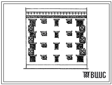 Типовой проект 77-0129сп.87 Блок-секция рядовая 4-этажная 8-квартирная 2Б-3А