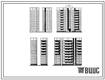 Типовой проект 171-01.83 Жилые и лестничные блоки (элементы компоновки) девятиэтажных крупнопанельных блок-секций системы «Д» с применением изделий серии 108. Для строительства в 1В климатическом подрайоне (г.Уфа), 2Б, 2В, 2Г и 3А климатических подрайонах