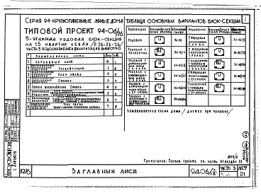 Альбом 8 Часть 1 Архитектурно-строительные чертежи выше отм.000. Часть 2 Отопление и вентиляция Раздел 2-1 С радиаторами и конвекторами. Часть 3 Водоснабжение и канализация выше отм.0.000. Часть 4 Газоснабжение. Часть 5 Єлектрооборудование. Часть 6 Слабот