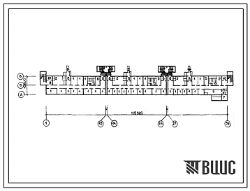Типовой проект А-IV-1443-199/80(3-148-1С2/1.2) Культурно-бытовые помещения в подвале 9-этажного 6-секционного  жилого дома на 108 квартир, (убежище на 1143 человек, размеры убежища 119,52м на 10,8м, режимы вентиляции 1,2).