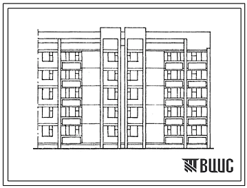 Типовой проект 102-043с.13.88 Пятиэтажная блок-секция торцевая левая на 20 квартир. Для Молдавской ССР