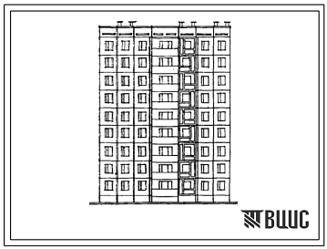 Типовой проект 97-0164.83 Блок-секция рядовая с торцовыми окончаниями девятиэтажная 27-квартирная 4Б.2Б.3Б. Для строительства в г. Кзыл-Орда.