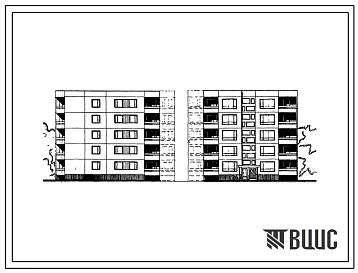 Типовой проект 99-016/1 Блок-секция пятиэтажная торцевая левая на 10 квартир (трехкомнатных 3А-5, пятикомнатных 5А-5). Для строительства в 1В климатическом подрайоне, 2 и 3 климатических районах