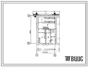 Типовой проект Б-2-30-77.263(701-4-66с) Административно-бытовые помещения, 1-го этажа холодильника для хранения фруктов емкостью 500 тонн, (убежище на 30 человек, размеры убежища 9м на 6м, режимы вентиляции 1,2).