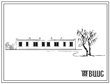 Типовой проект 184-52-107с 1-этажный 2-квартирный жилой дом с 2-комнатными квартирами (стены из обыкновенного глиняного кирпича).