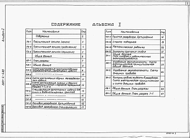 Альбом 1 Пояснительная записка, архитектурно-строительные решения, конструкции железобетонные, отопление и вентиляция, водопровод и канализация, электротехническая часть, электроавтоматика.     