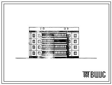Типовой проект 76-09сп/1.2 4-этажная блок-секция на 16 квартир поворотная левая 3Б.2Б-2Б.3Б. Для строительства в 4А и 4Г климатических подрайонах сейсмичностью 7 баллов на грунтах 2 типа просадочности.
