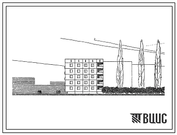Типовой проект 95-04 5-этажная крупнопанельная блок-секция торцевая левая на 15 квартир для строительства в Украинской ССР. Расчетная температура -22С.