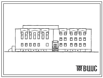 Типовой проект 224-1-553м.87 Средняя школа на 11 классов (132 учащихся). Грунты вечномерзлые. Здание двух-, трехэтажное. Стены из кирпича.